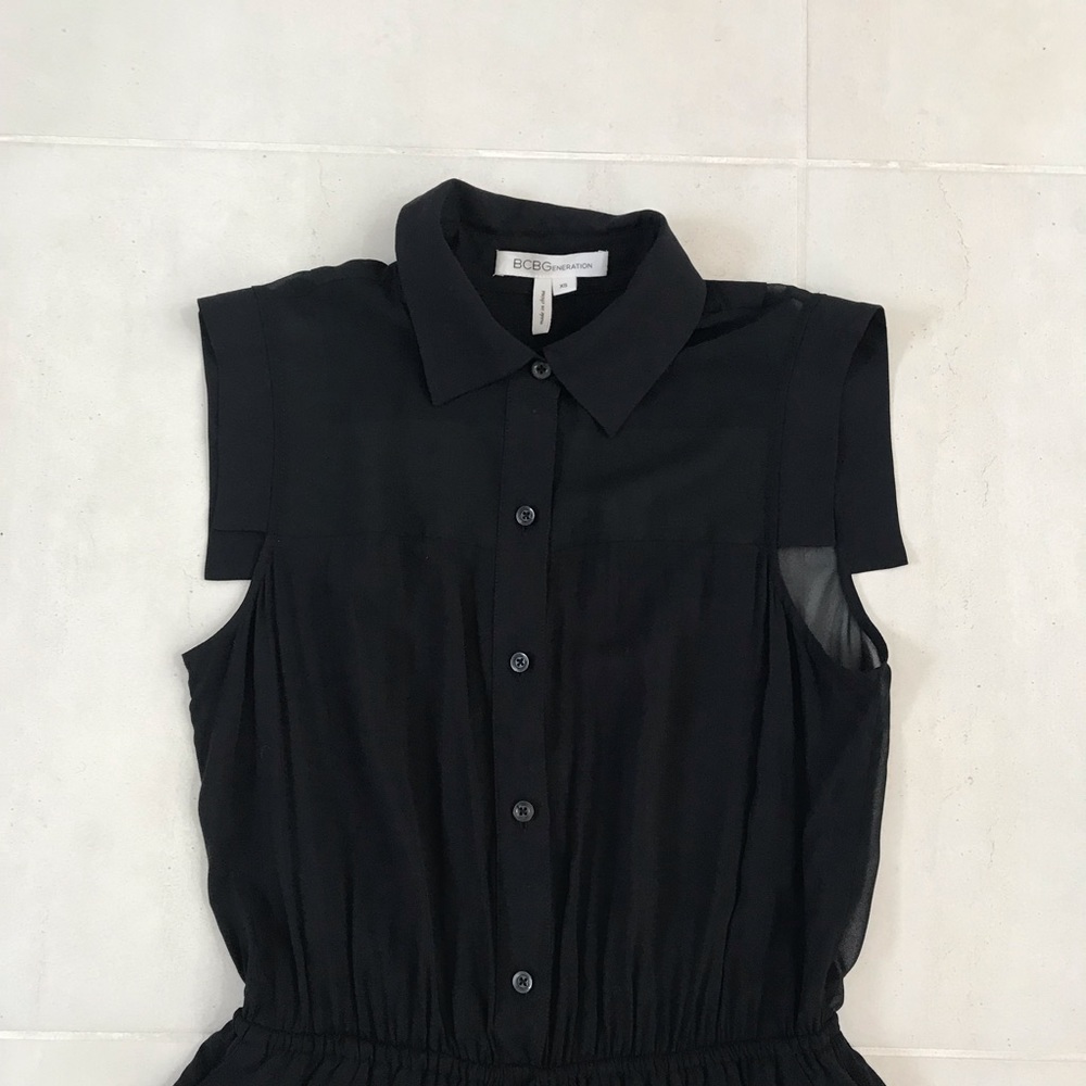 BCBGeneration Sheer Drawstring Romper NWOT SH126 - Picture 2 of 8